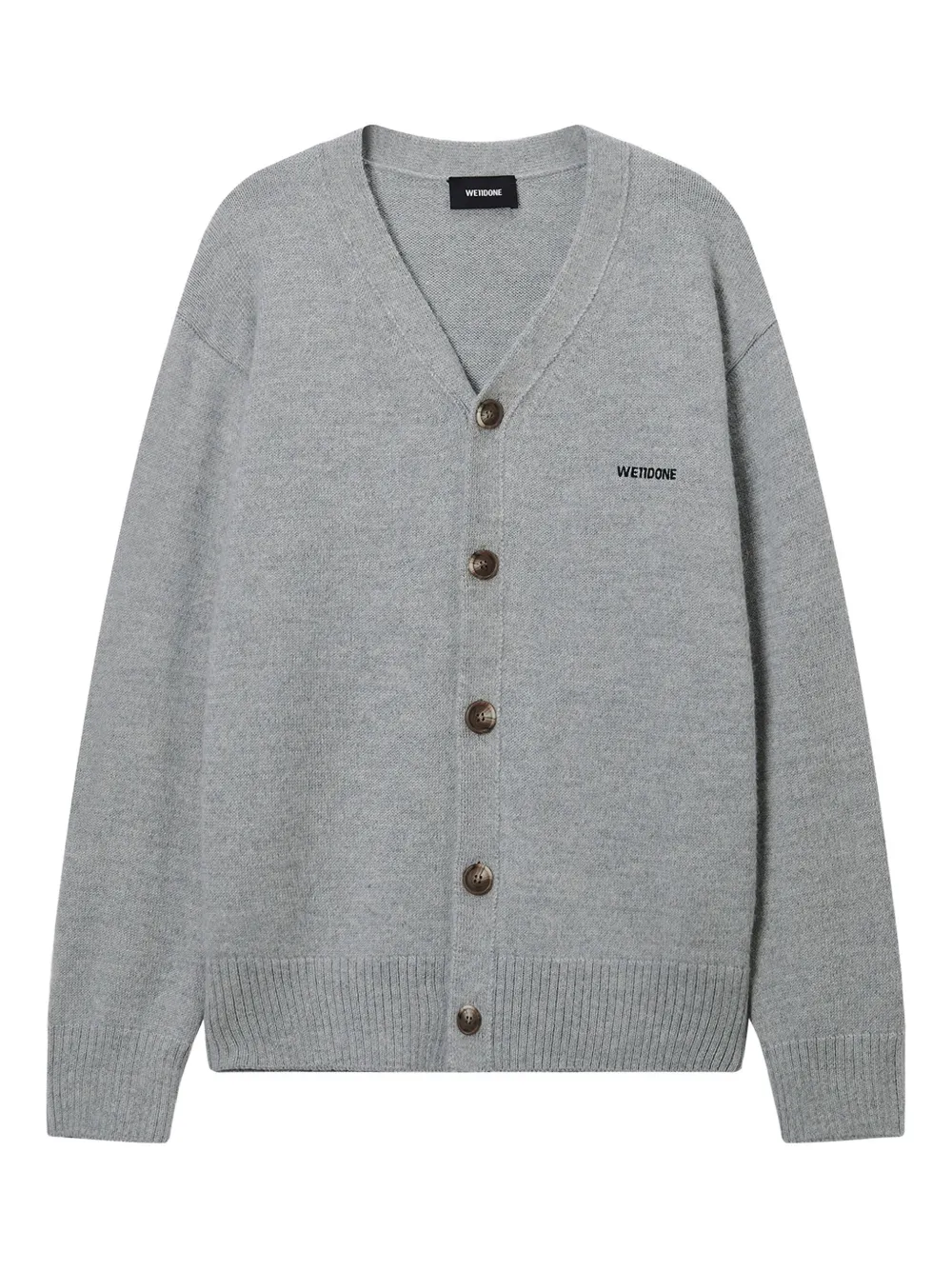 We11 Done Buttoned Cardigan In Gray