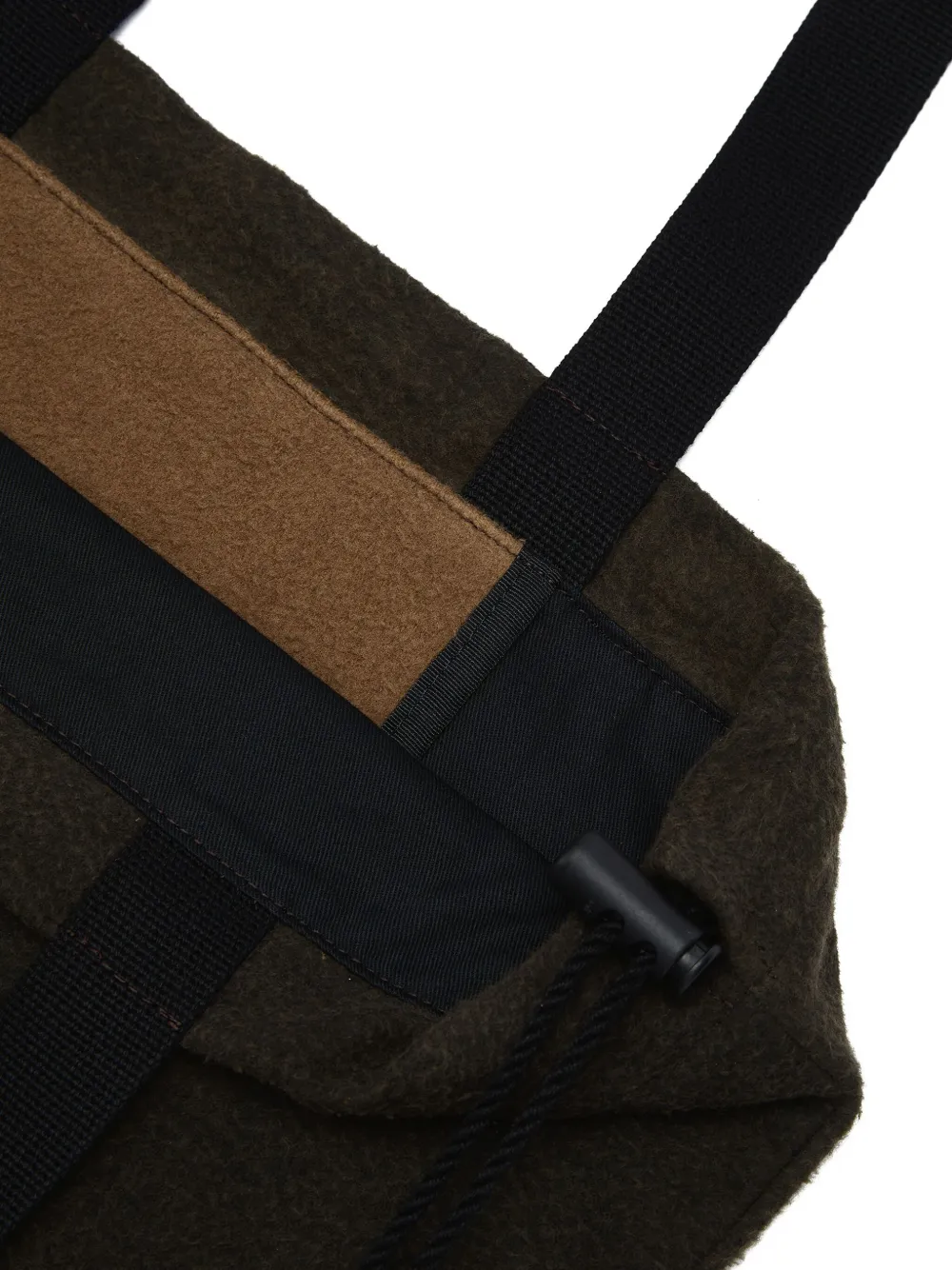 Y's Appliqué Drawstring Tote Bag In Brown