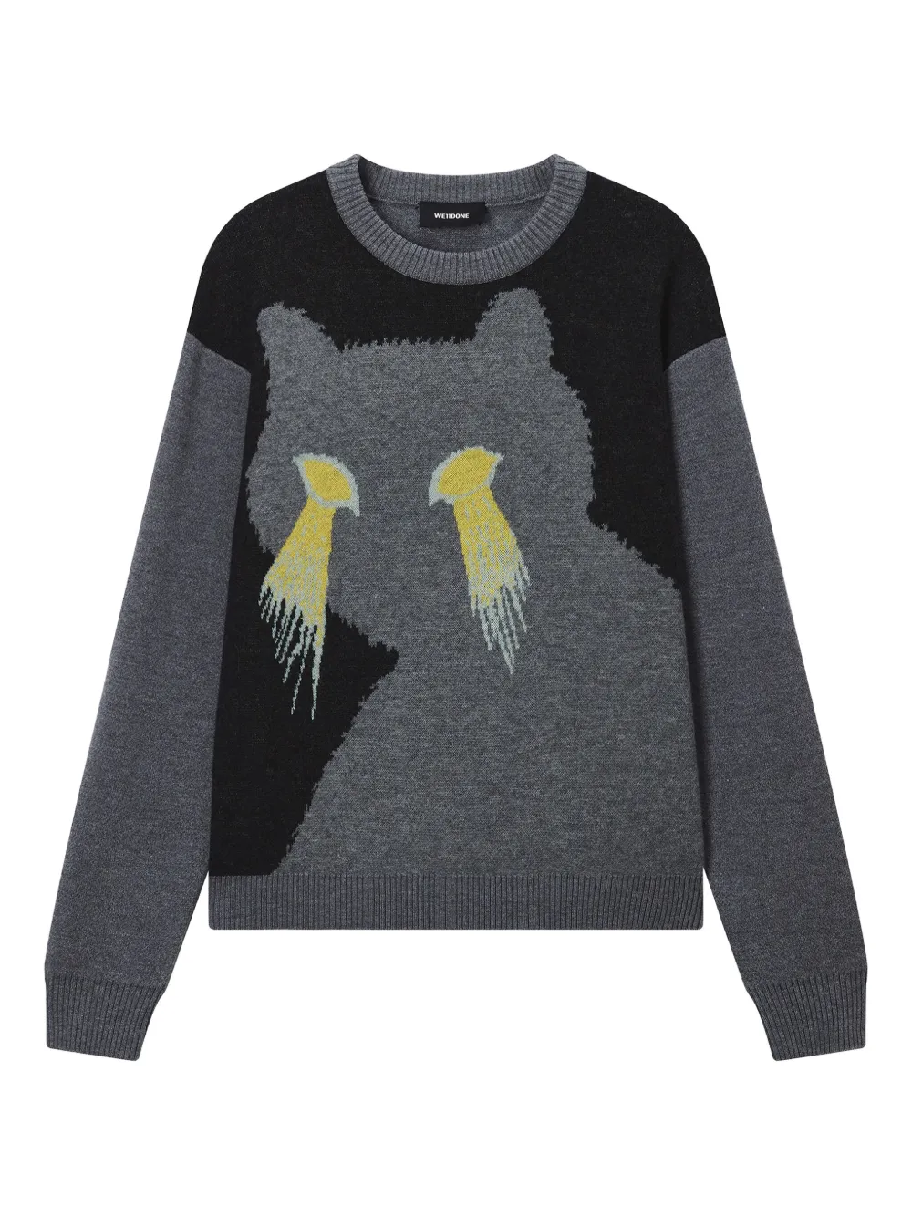 We11 Done Panelled Sweater In Gray