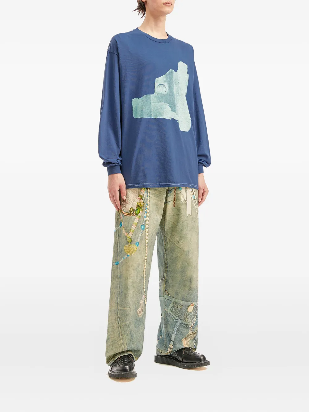  Westfall Long-sleeve Graphic T-shirt - Blue 
