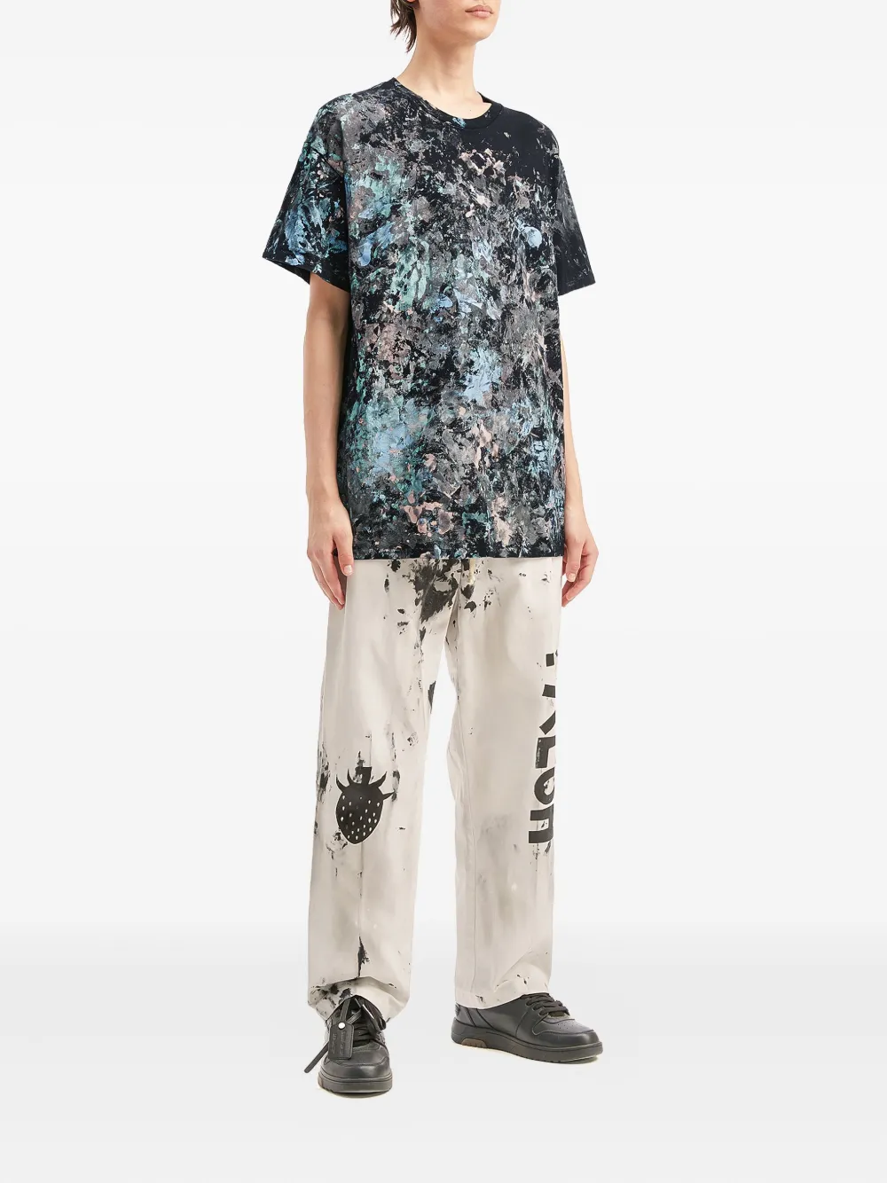 WESTFALL round-neck printed T-shirt - Zwart