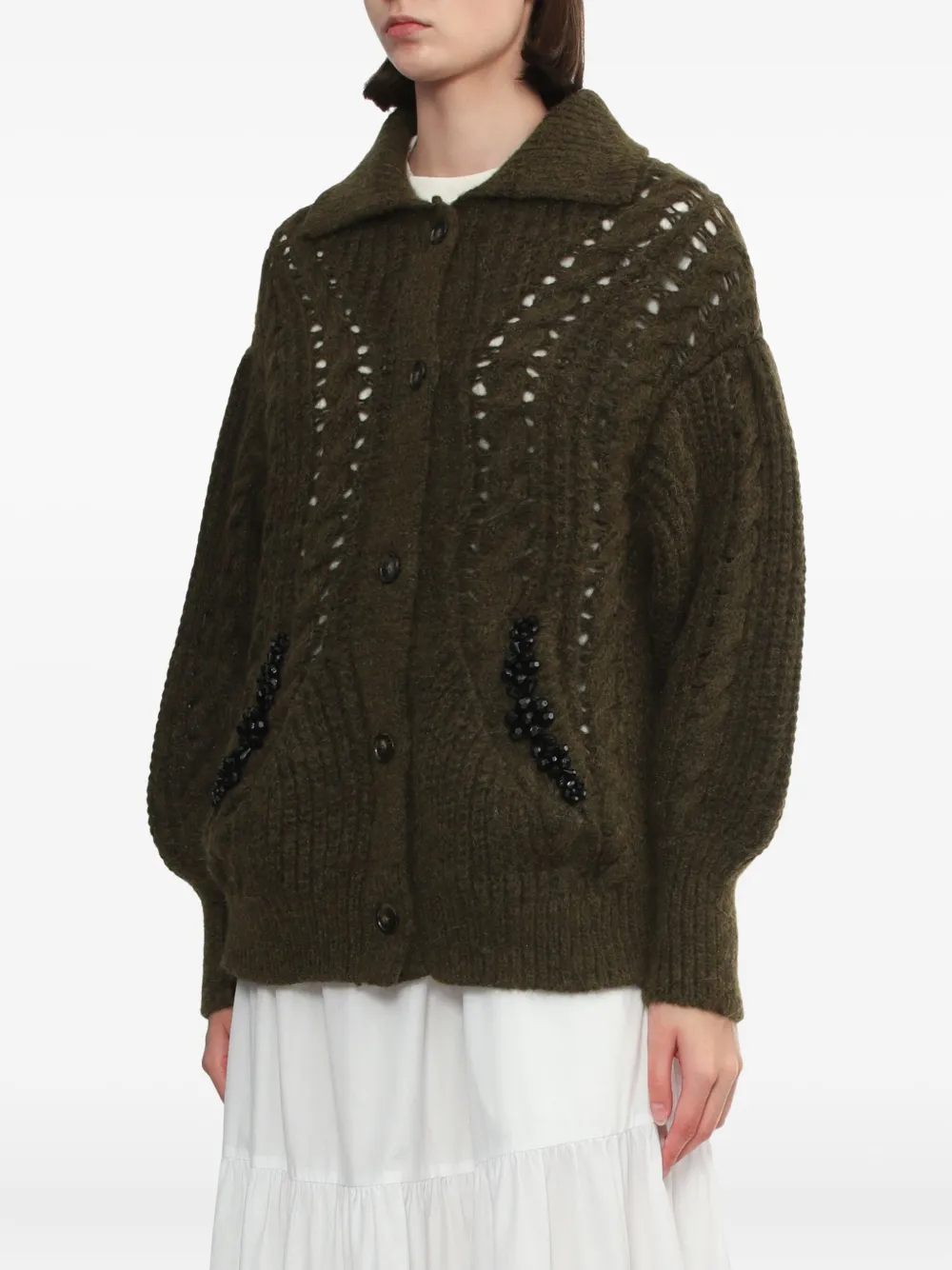 Simone Rocha Chunk-knit Cardigan In Green