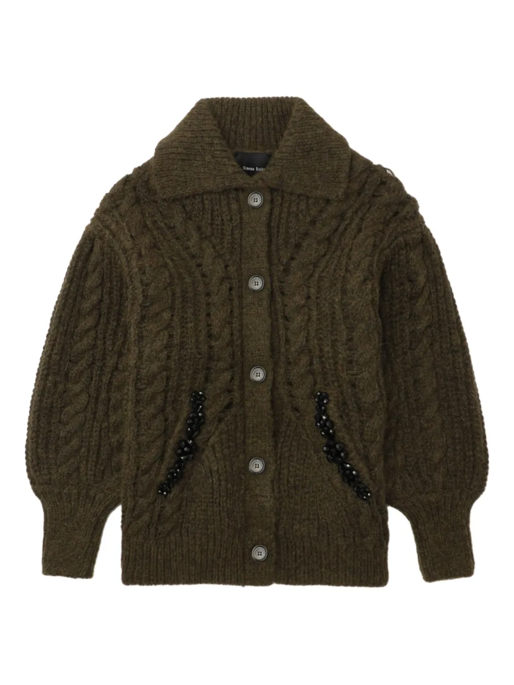 Simone Rocha Chunk-knit Cardigan In Green