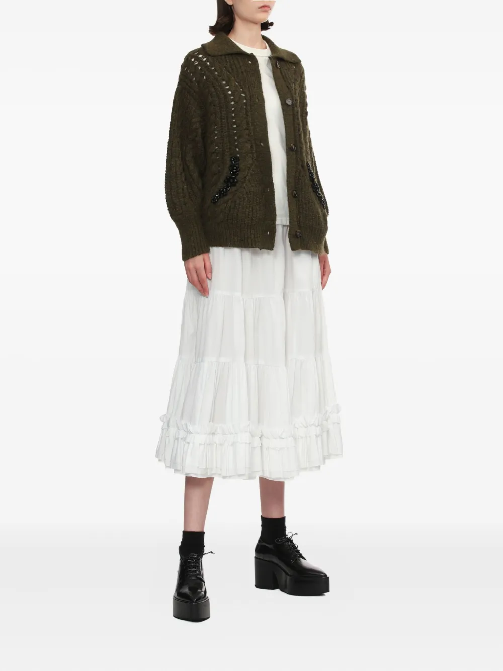 Simone Rocha Chunk-knit Cardigan In Green