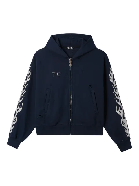 THUG CLUB flame zip hoodie