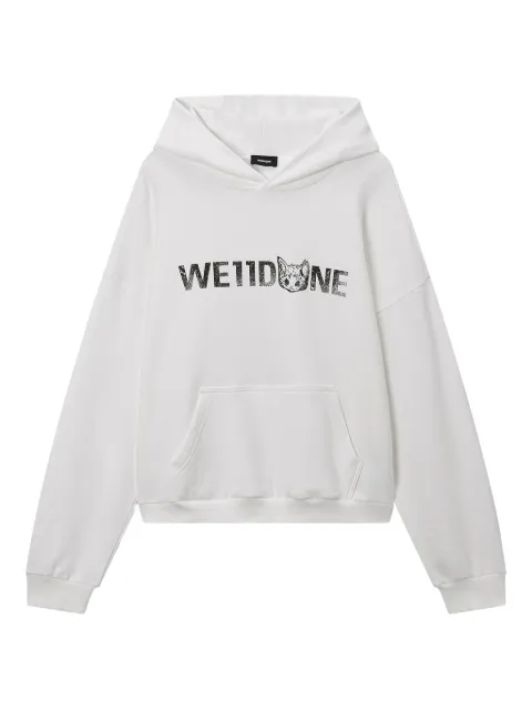 We11done logo-print hoodie