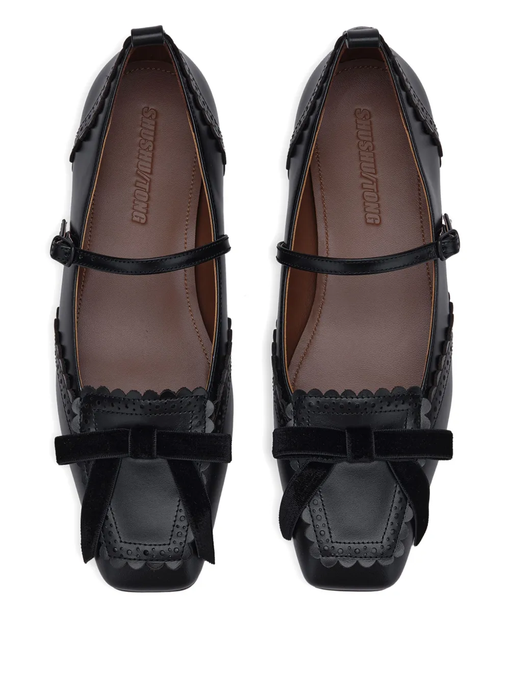 Shushu-tong Bow-detail Ballet Flats In Black