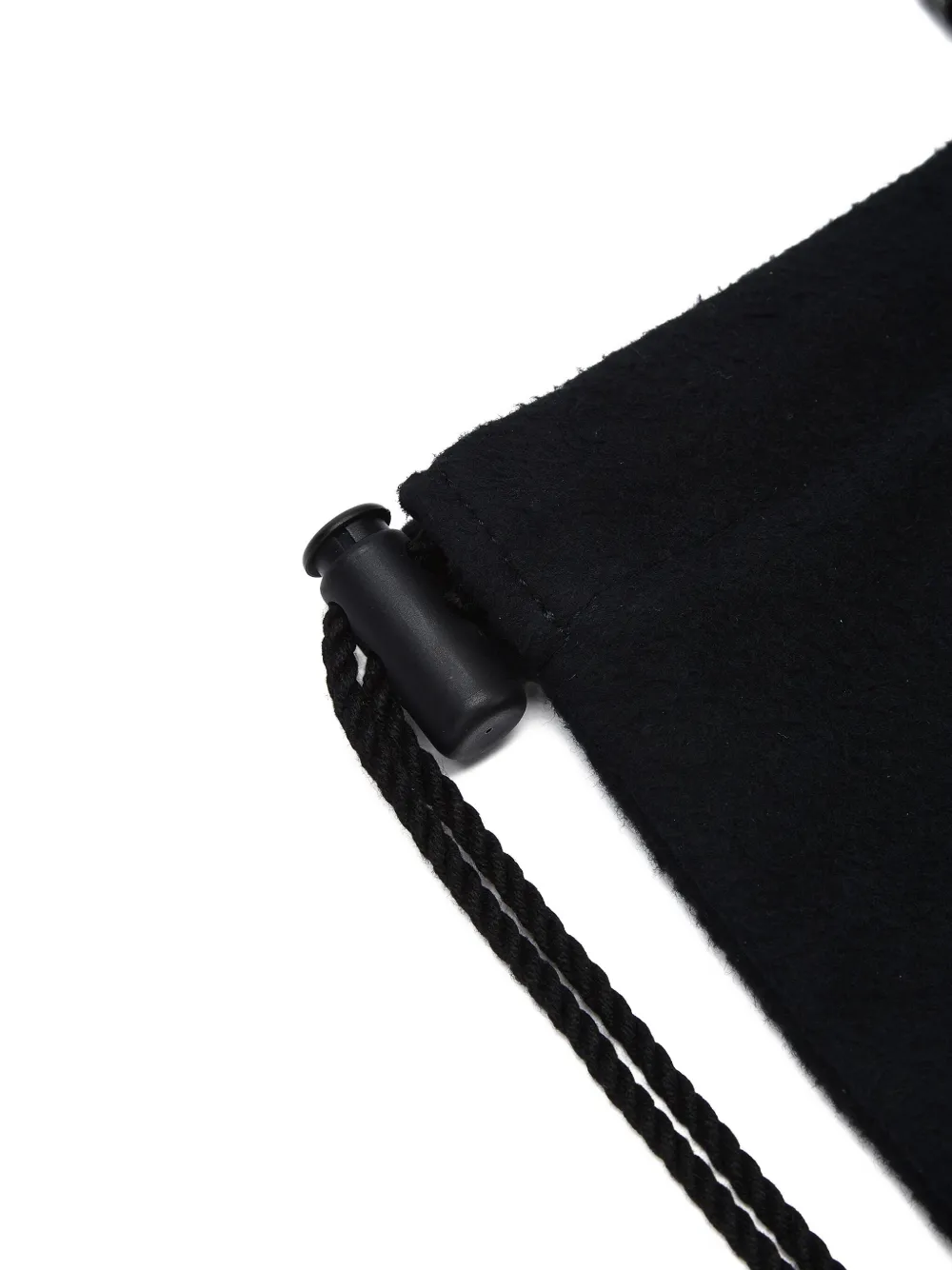 Y's Logo-appliqué Drawstring Tote Bag In Black