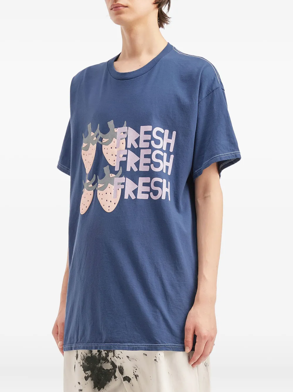  Westfall Strawberry-graphic T-shirt - Blue 