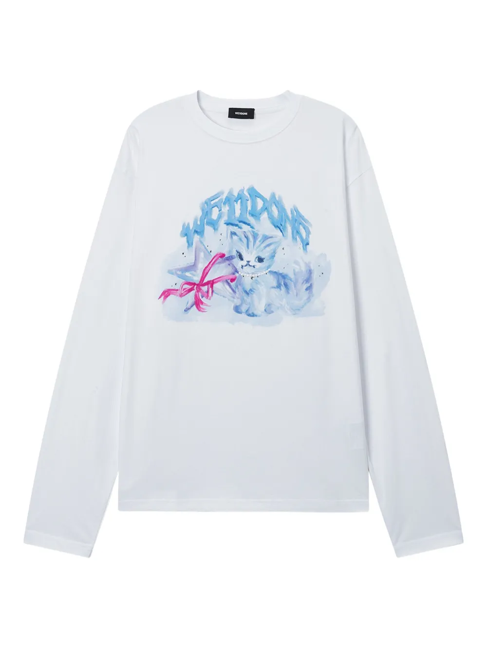 We11 Done Graphic Long-sleeve Top In White