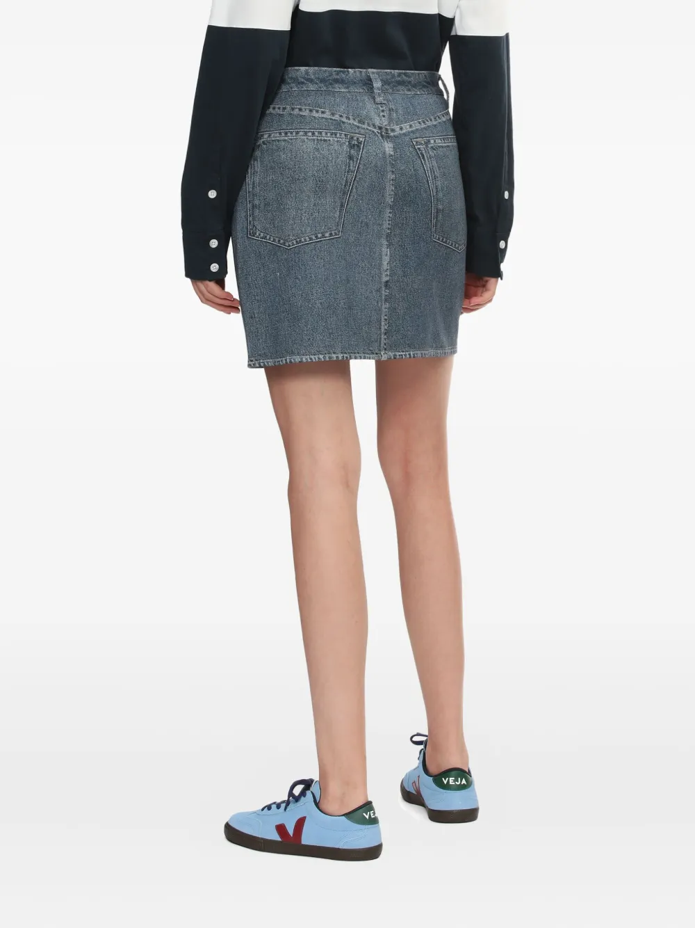 Rag & Bone Denim Mini Skirt In Blue