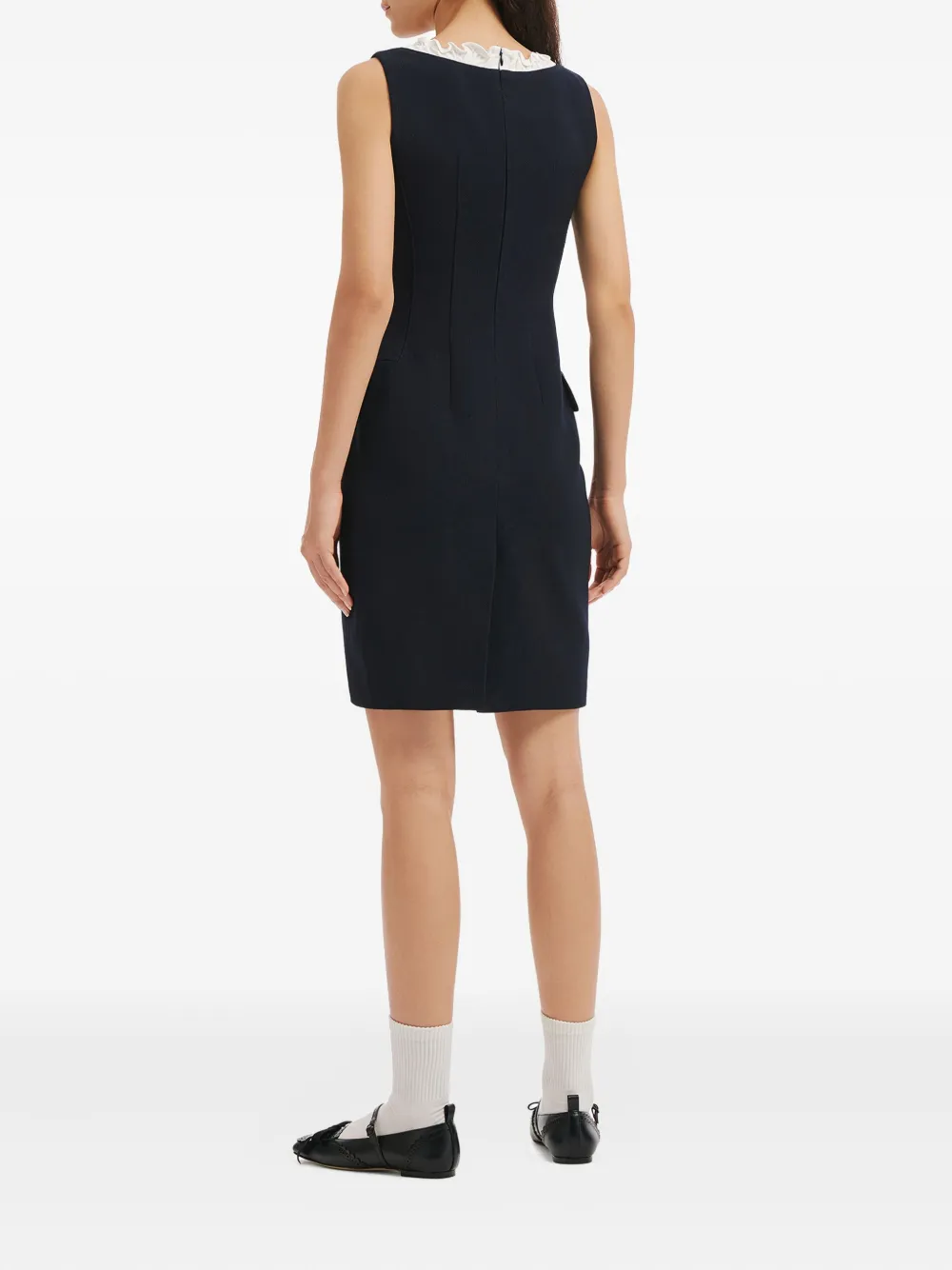 Shushu-tong Ruffled Pocket Mini Dress In Blue