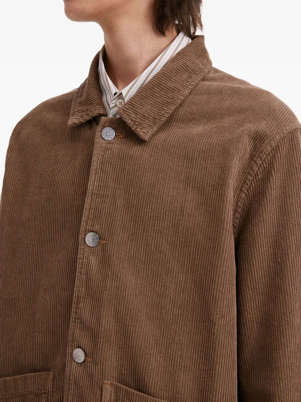 Sunflower Shirtjack met ribfluwelen textuur en zak Bruin