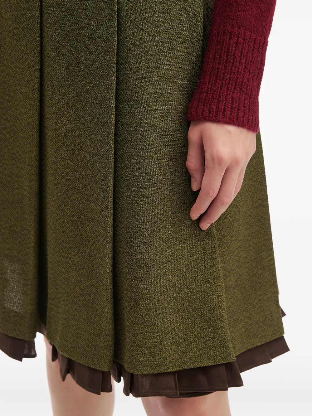 Shushu-tong Pleated Mini Skirt In Green