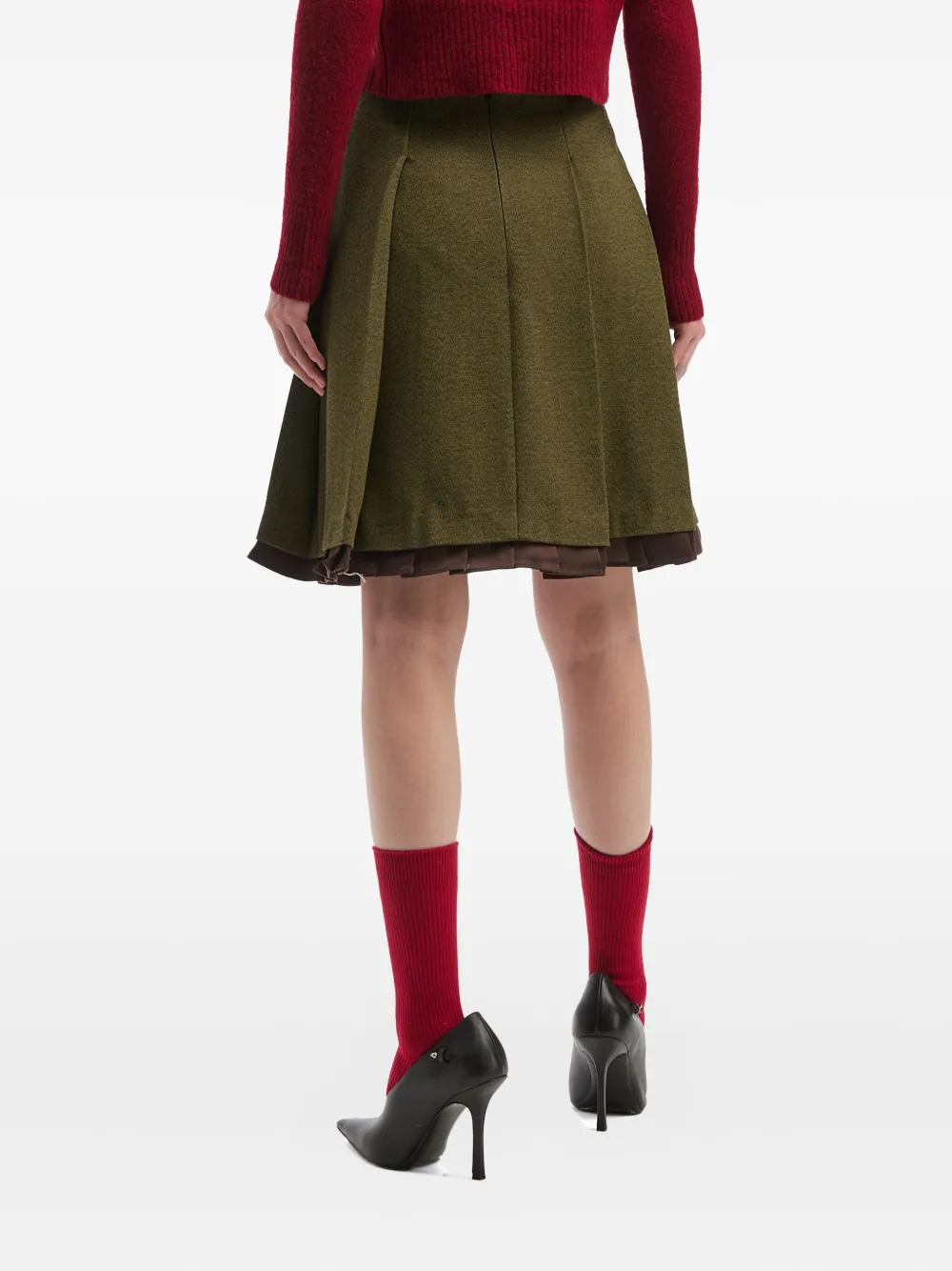 Shushu-tong Pleated Mini Skirt In Green