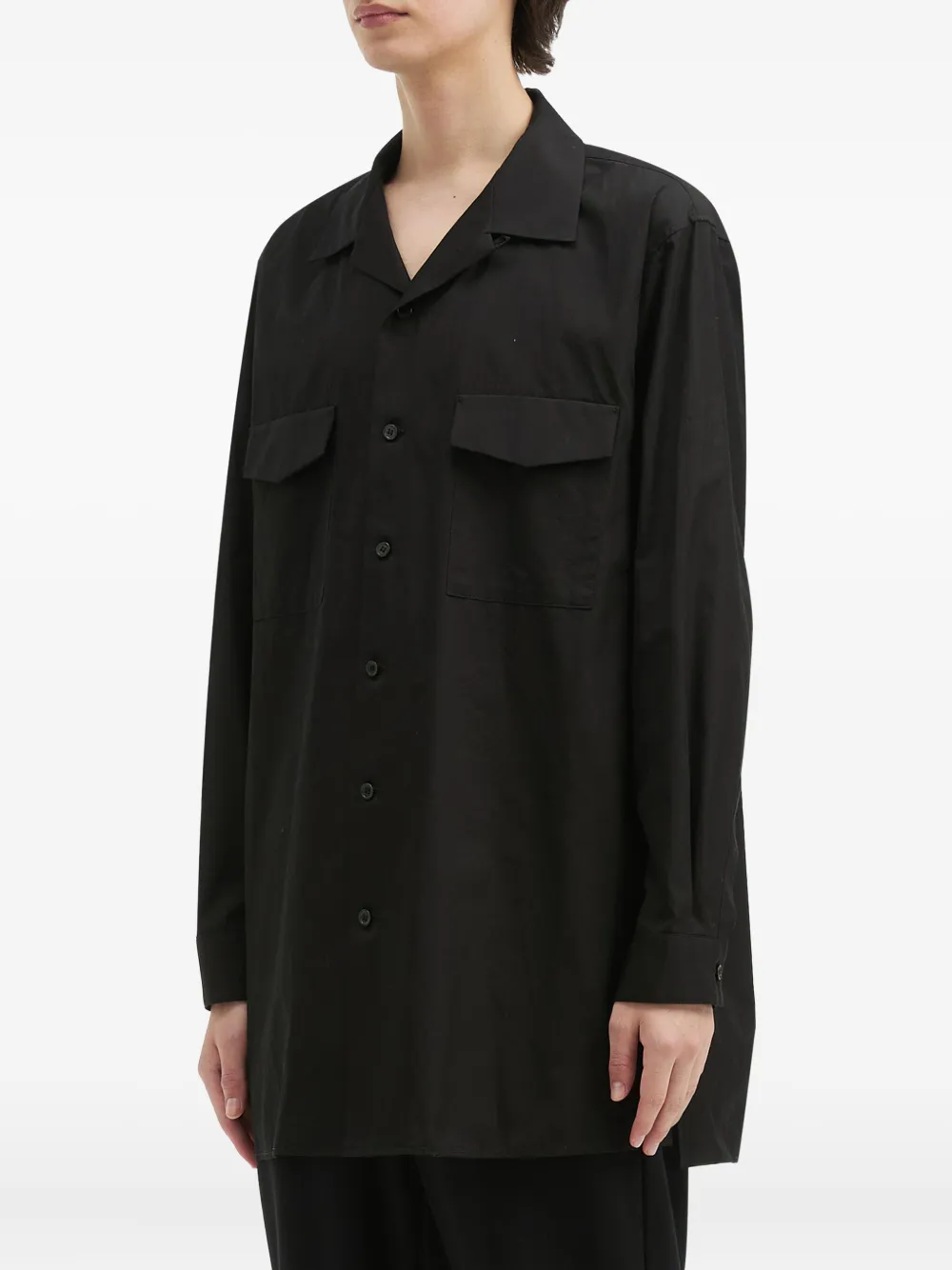 Yohji Yamamoto Flap-pocket Shirt In Black