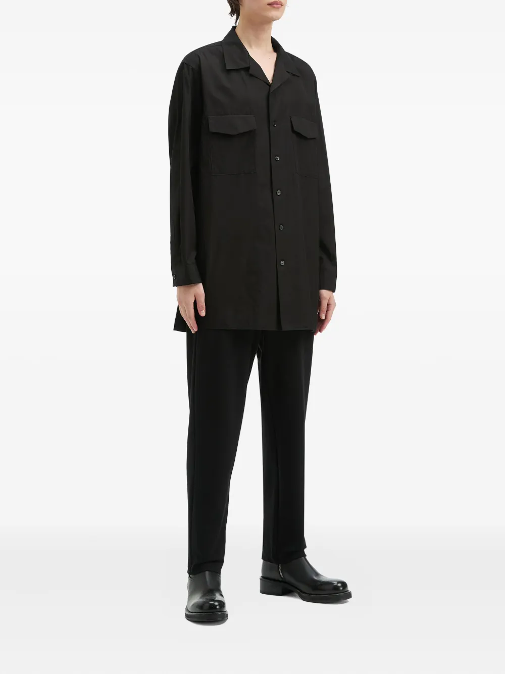 Yohji Yamamoto flap-pocket shirt - Zwart