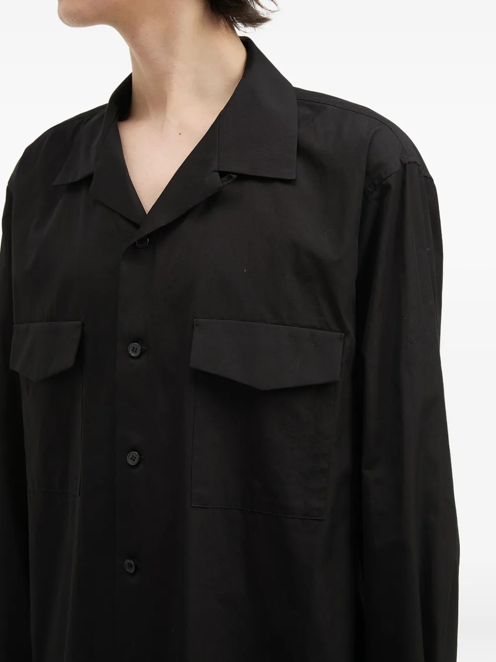 Yohji Yamamoto Flap-pocket Shirt In Black