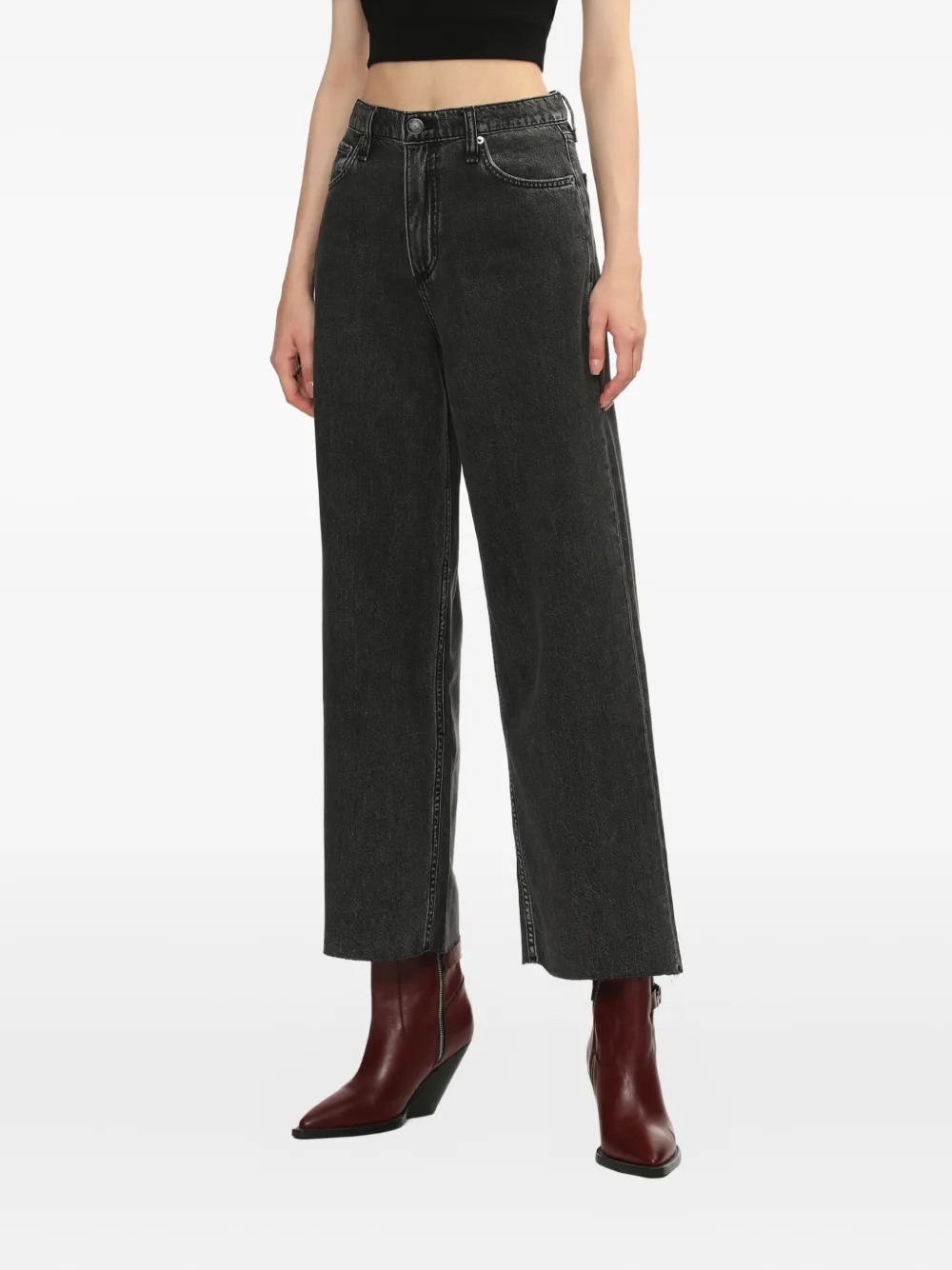 Rag & Bone Andi Frayed Jeans In Black