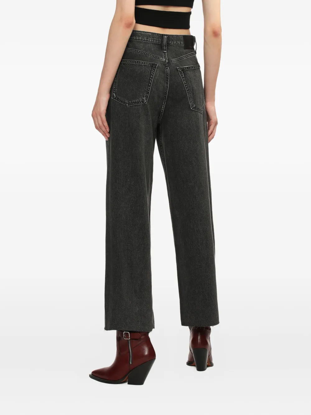 Rag & Bone Andi Frayed Jeans In Black