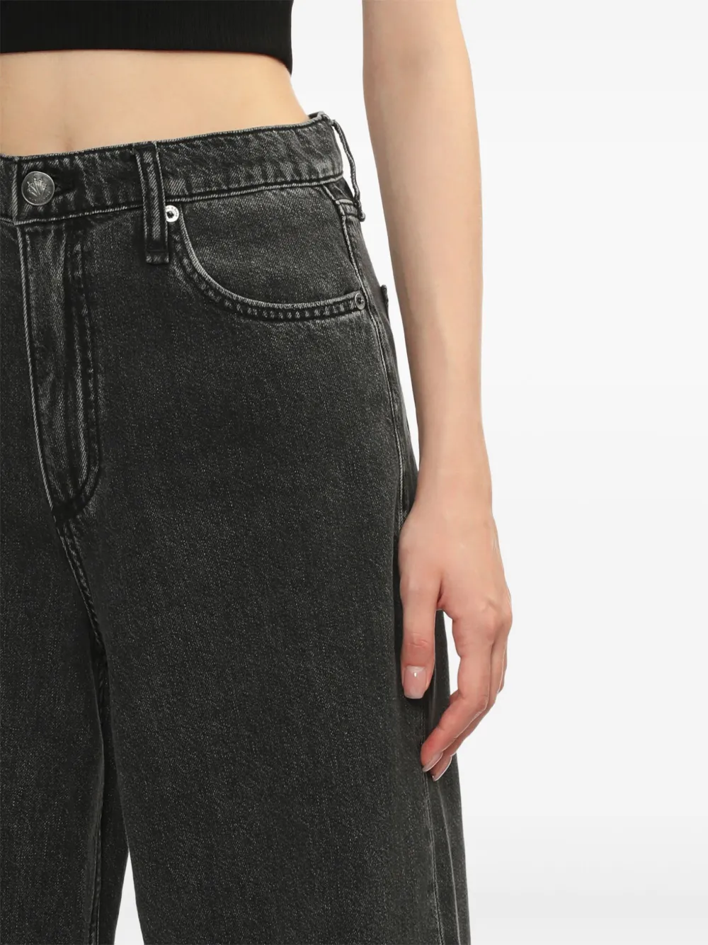 Rag & Bone Andi Frayed Jeans In Black
