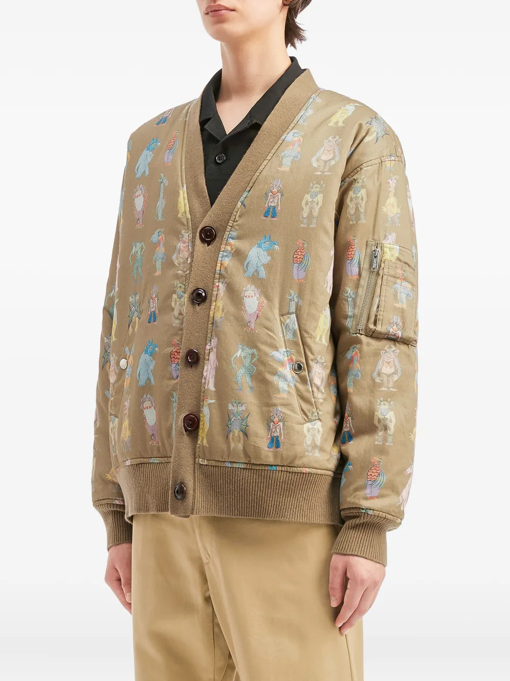 Undercover Jack met print Beige