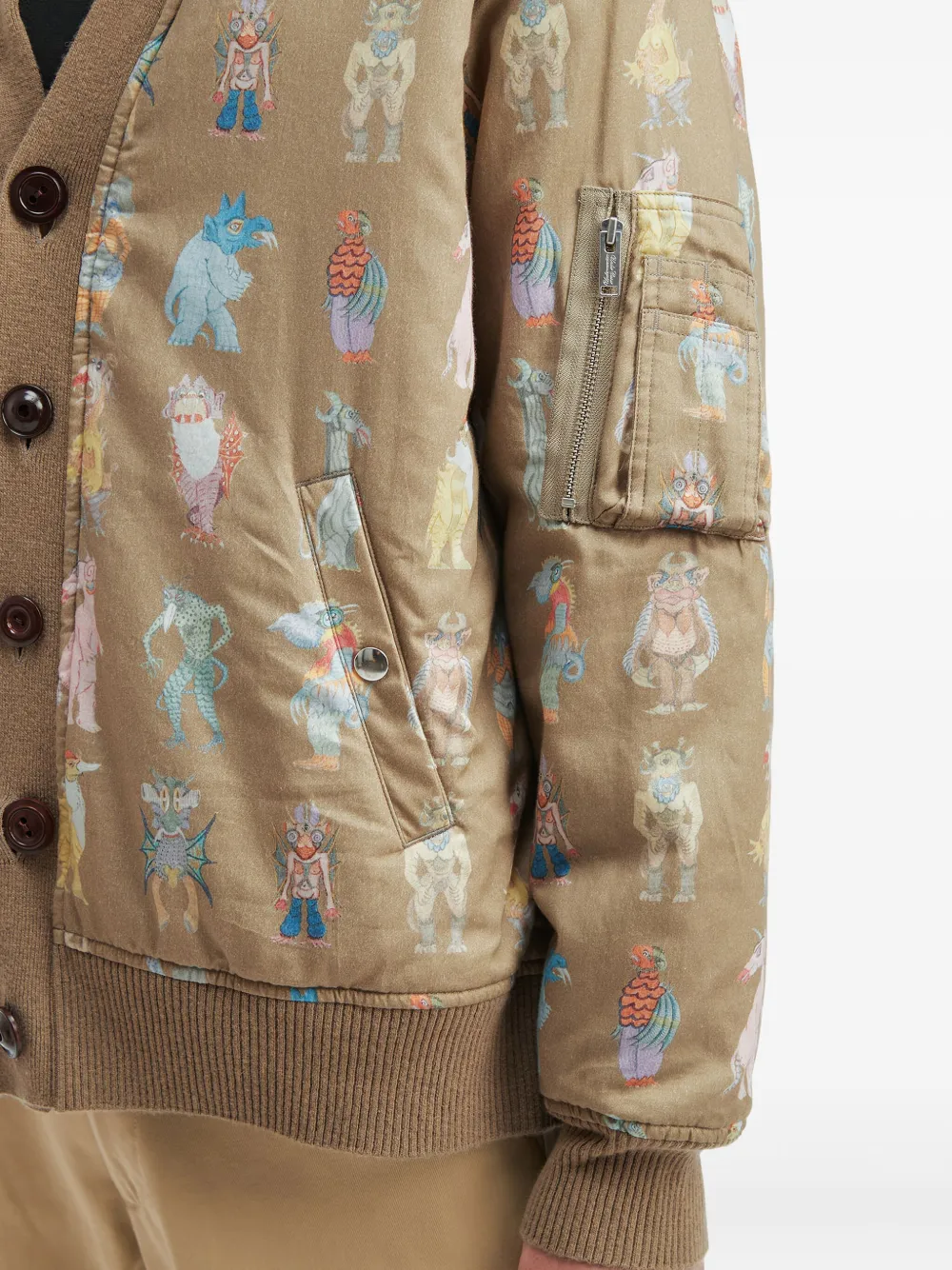 Undercover Jack met print Beige