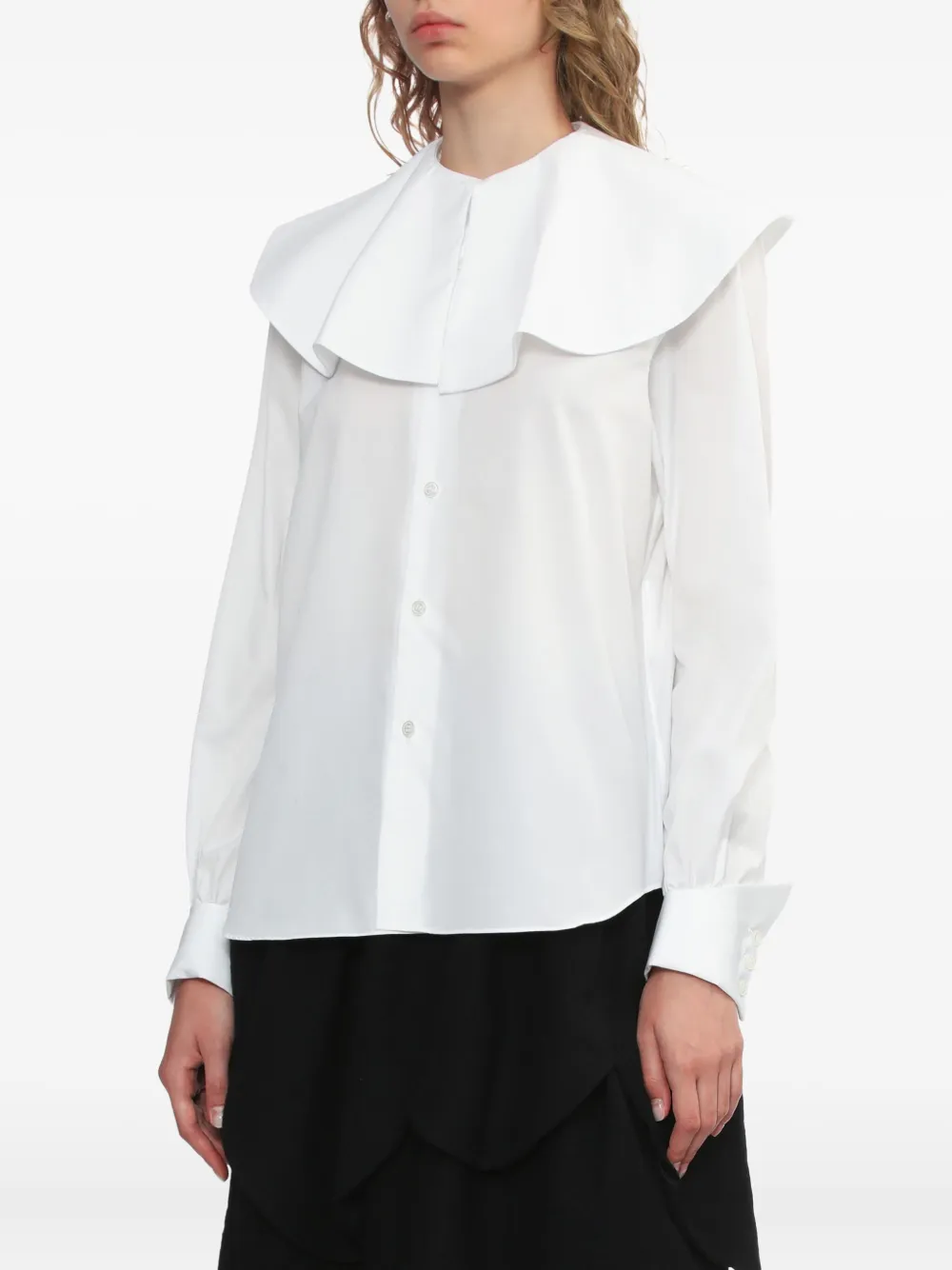 Noir Kei Ninomiya Ruffled-collar Blouse In White