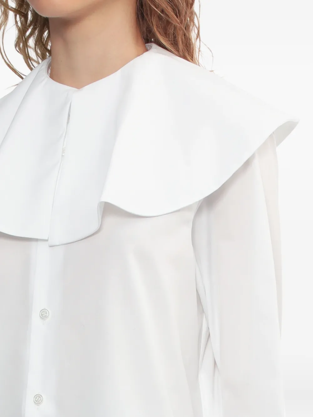 Noir Kei Ninomiya Ruffled-collar Blouse In White