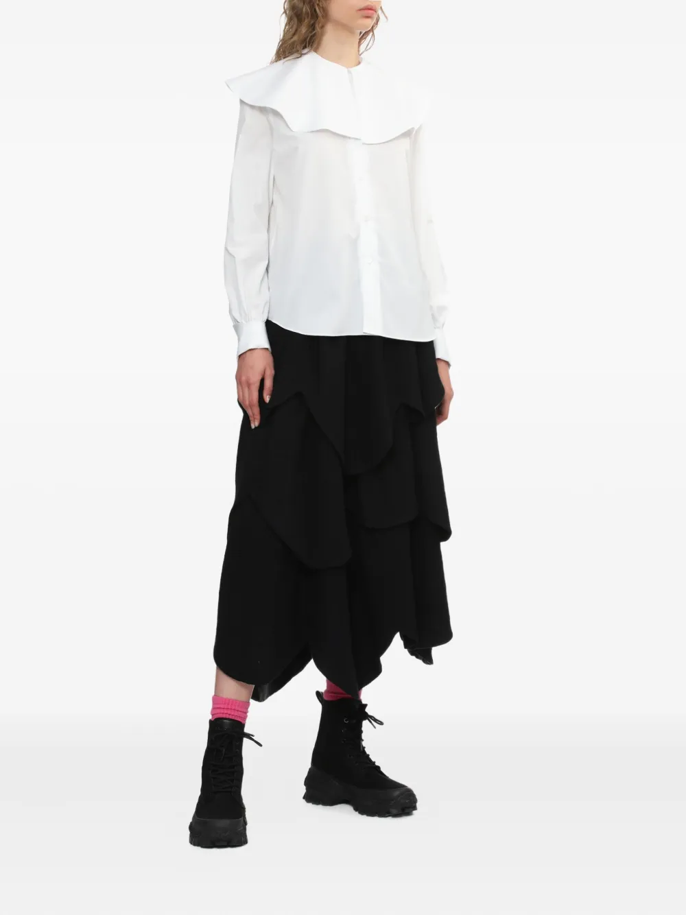 Noir Kei Ninomiya ruffled-collar blouse - Wit