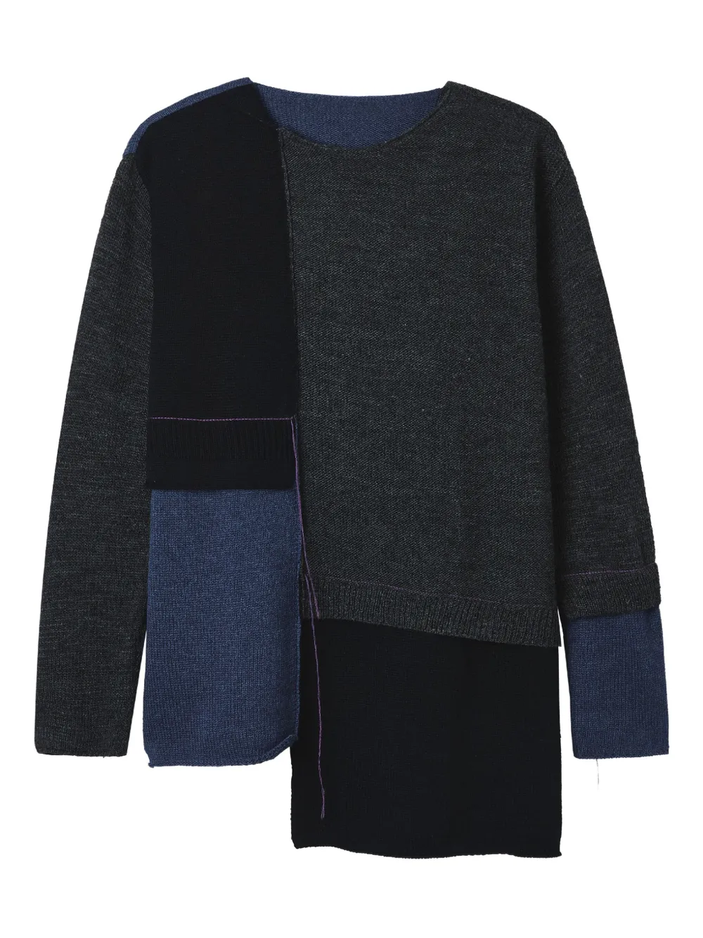 Y's Maglione con design patchwork - Grigio