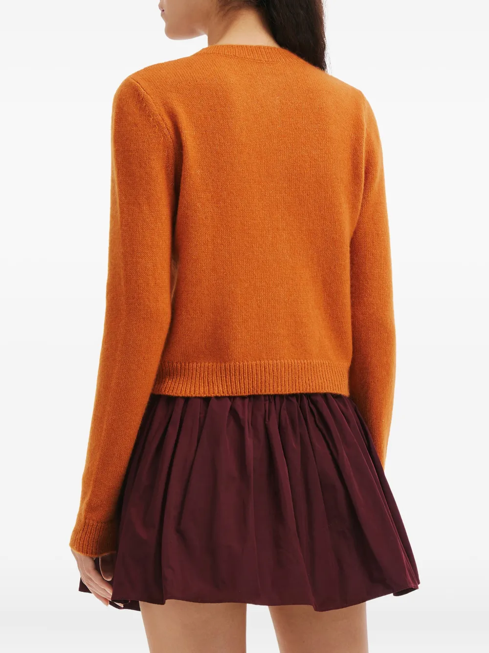 Shushu-tong Floral-embellished Button Cardigan In Orange