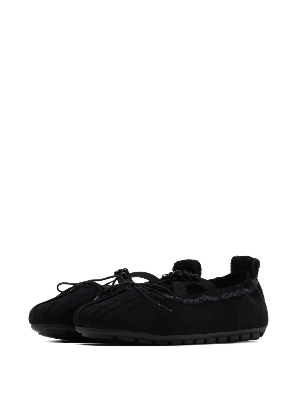 Simone Rocha frayed ballet flats - Zwart