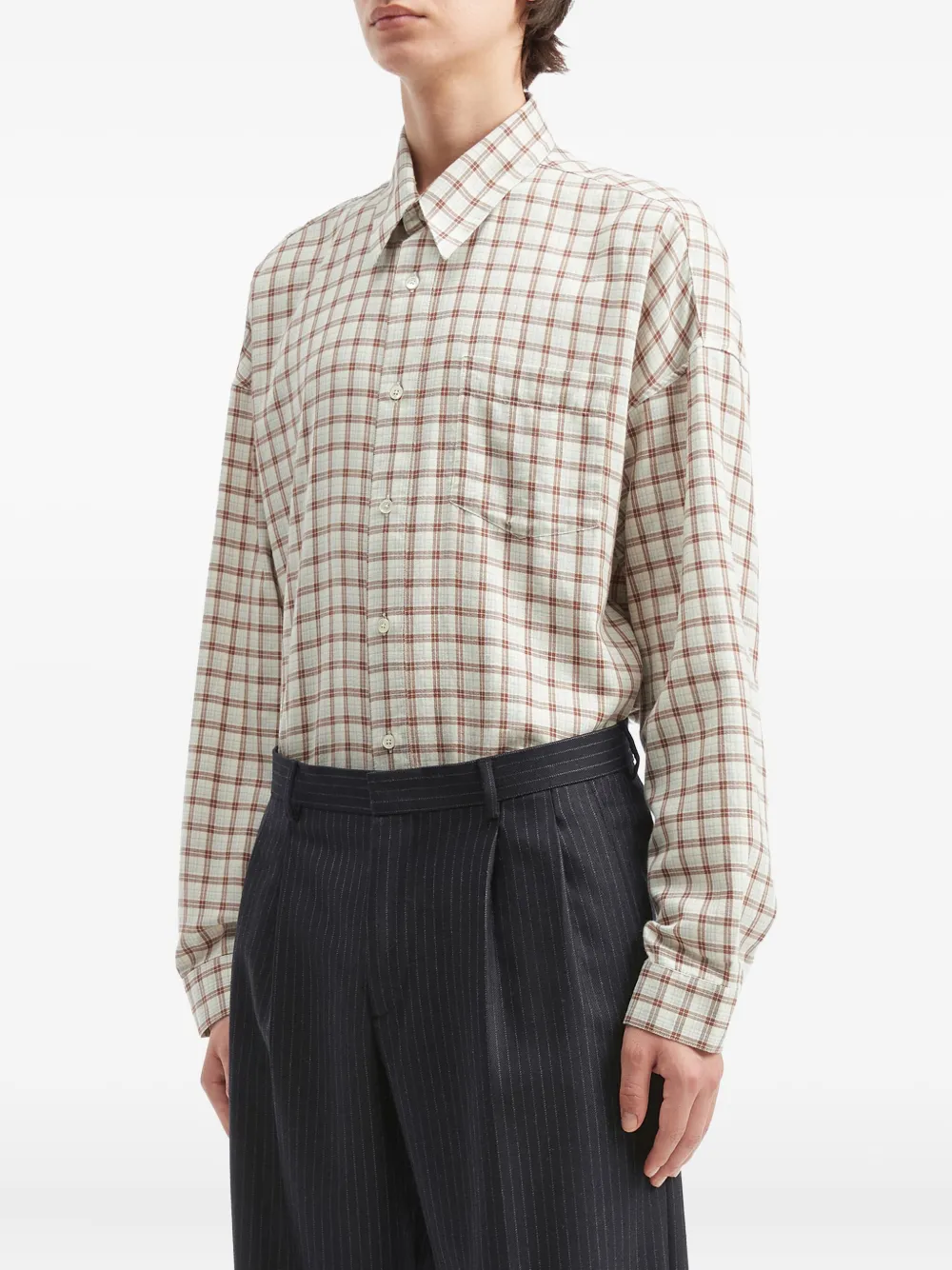 Sunflower Geruit overhemd met zak Beige