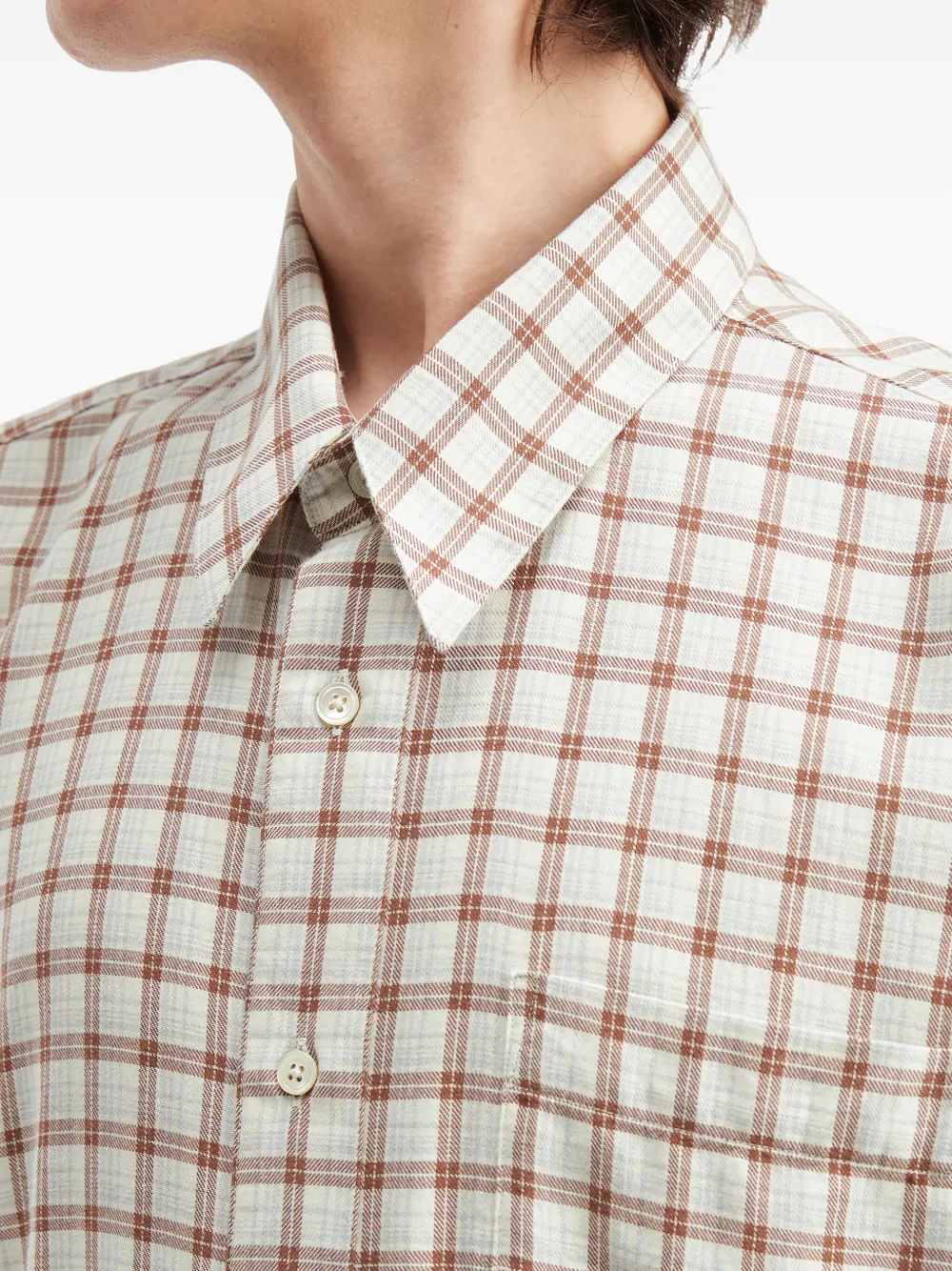 Sunflower Geruit overhemd met zak Beige