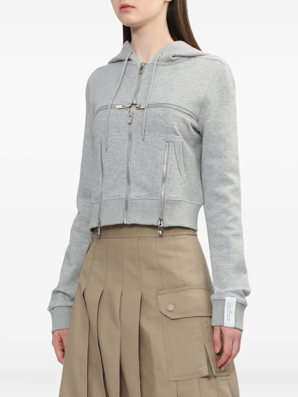 Rokh Zip-up Hoodie In Gray