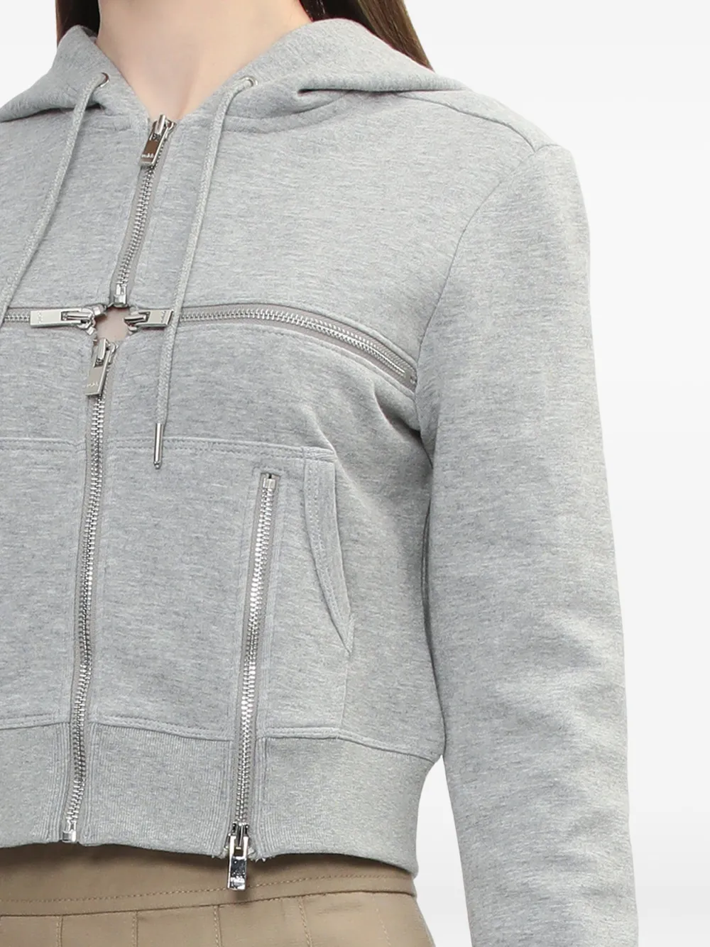 Rokh Zip-up Hoodie In Gray