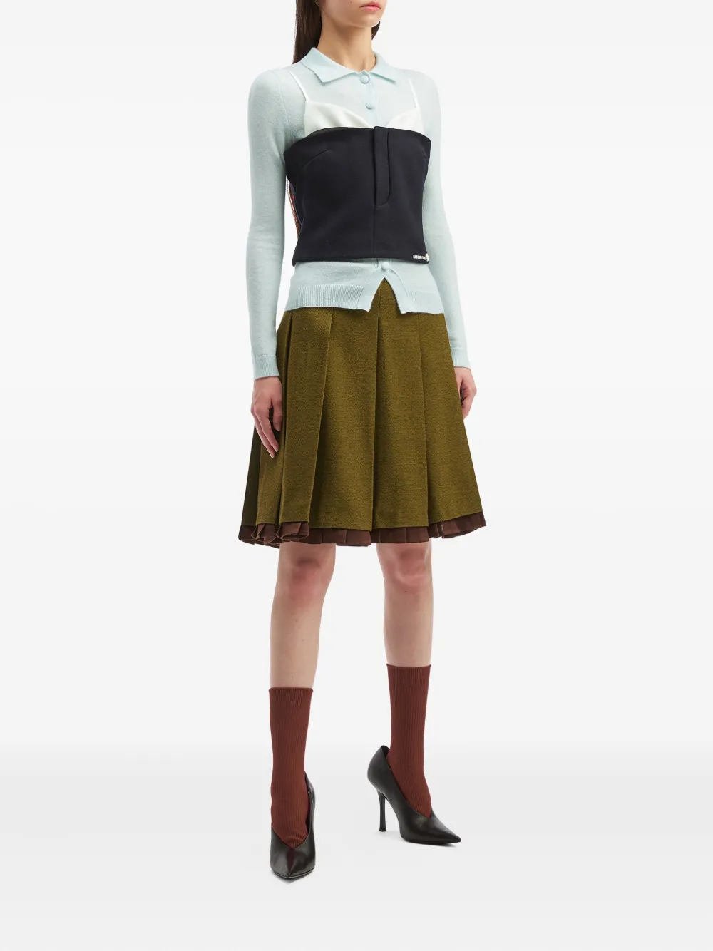 Shushu-tong Buttoned Collared Cardigan In Blue