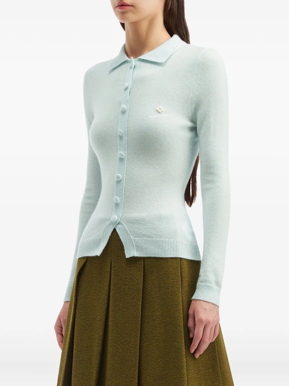 Shushu-tong Buttoned Collared Cardigan In Blue