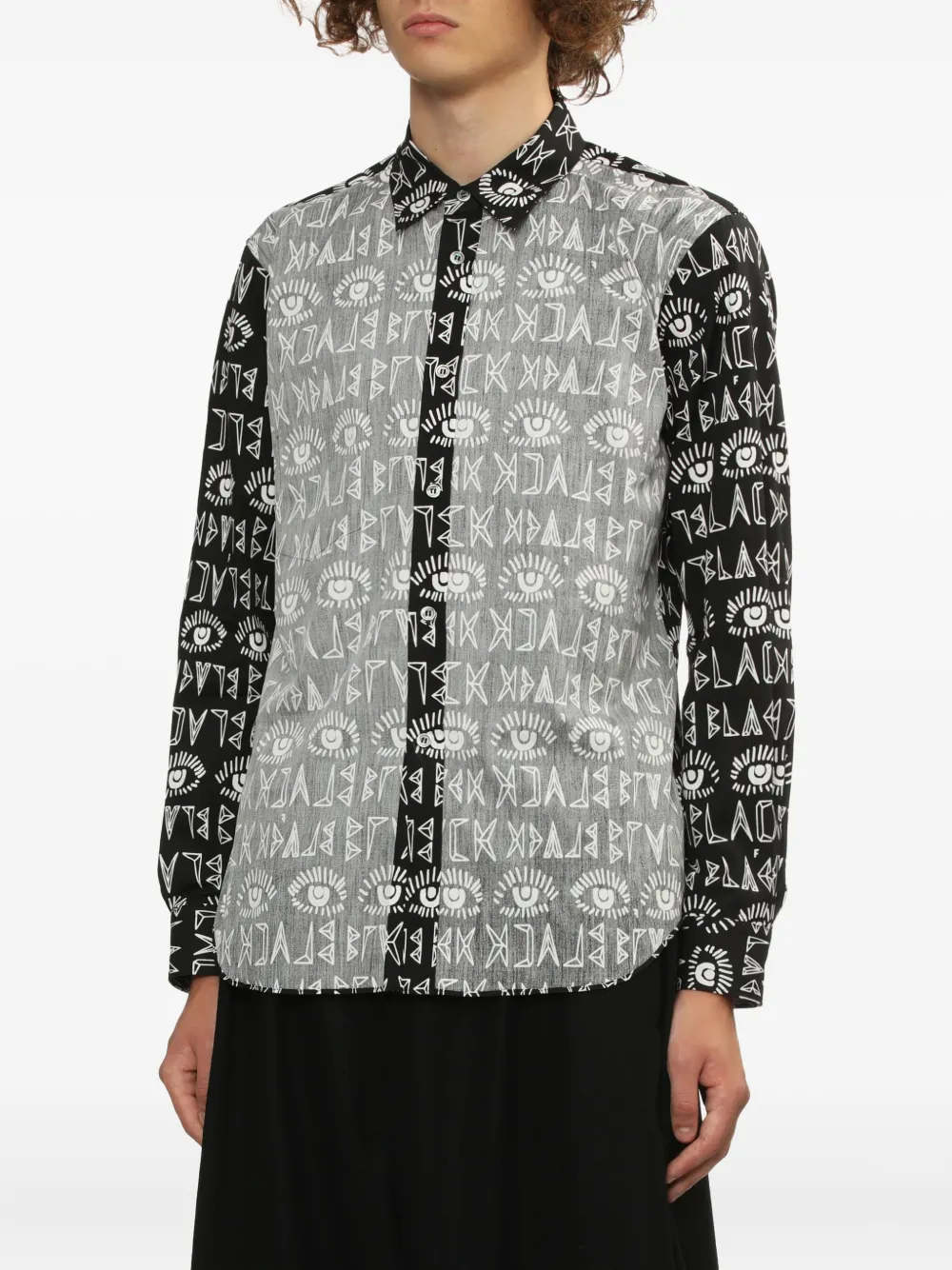 Black Comme Des Garçons Graphic-motif Shirt In Black