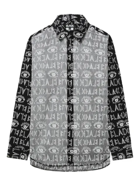 Black Comme Des Garçons camisa con motivo gráfico