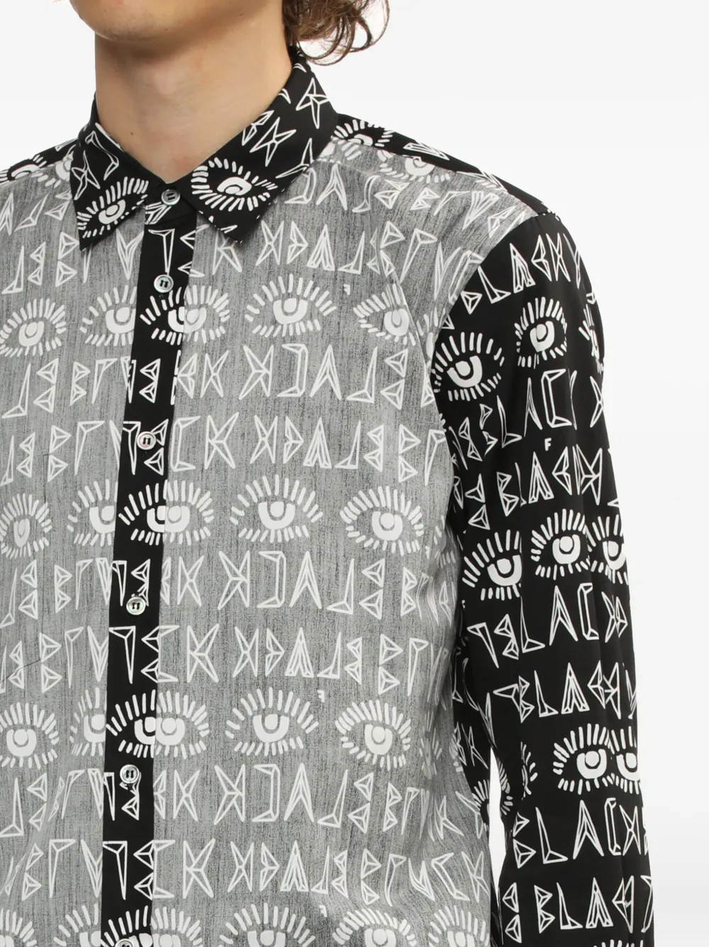 Black Comme Des Garçons Graphic-motif Shirt In Black