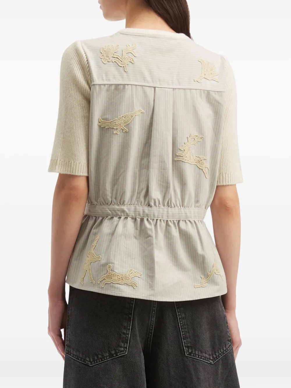 Sea Top met vlakken Beige