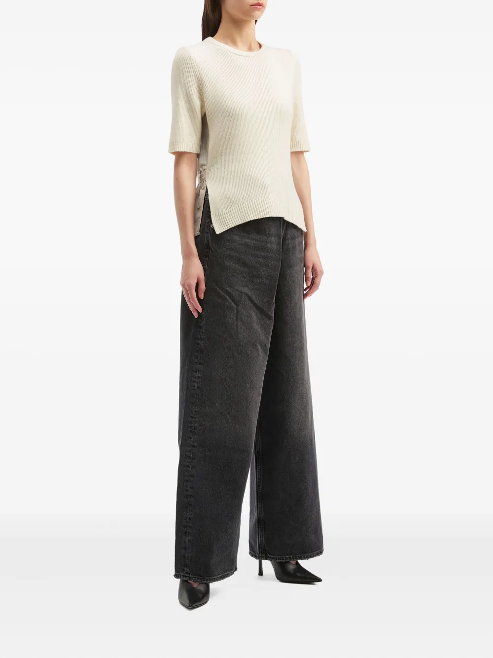 Sea Top met vlakken Beige