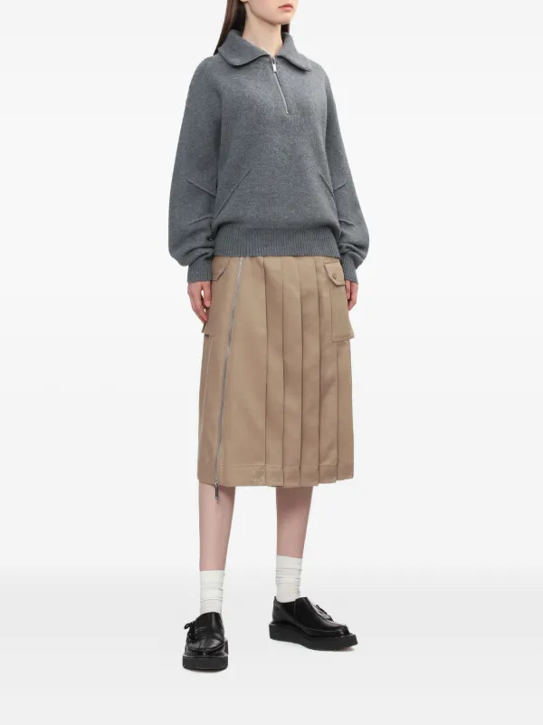 Helmut Lang zip-collar Sweater | Grey | FARFETCH