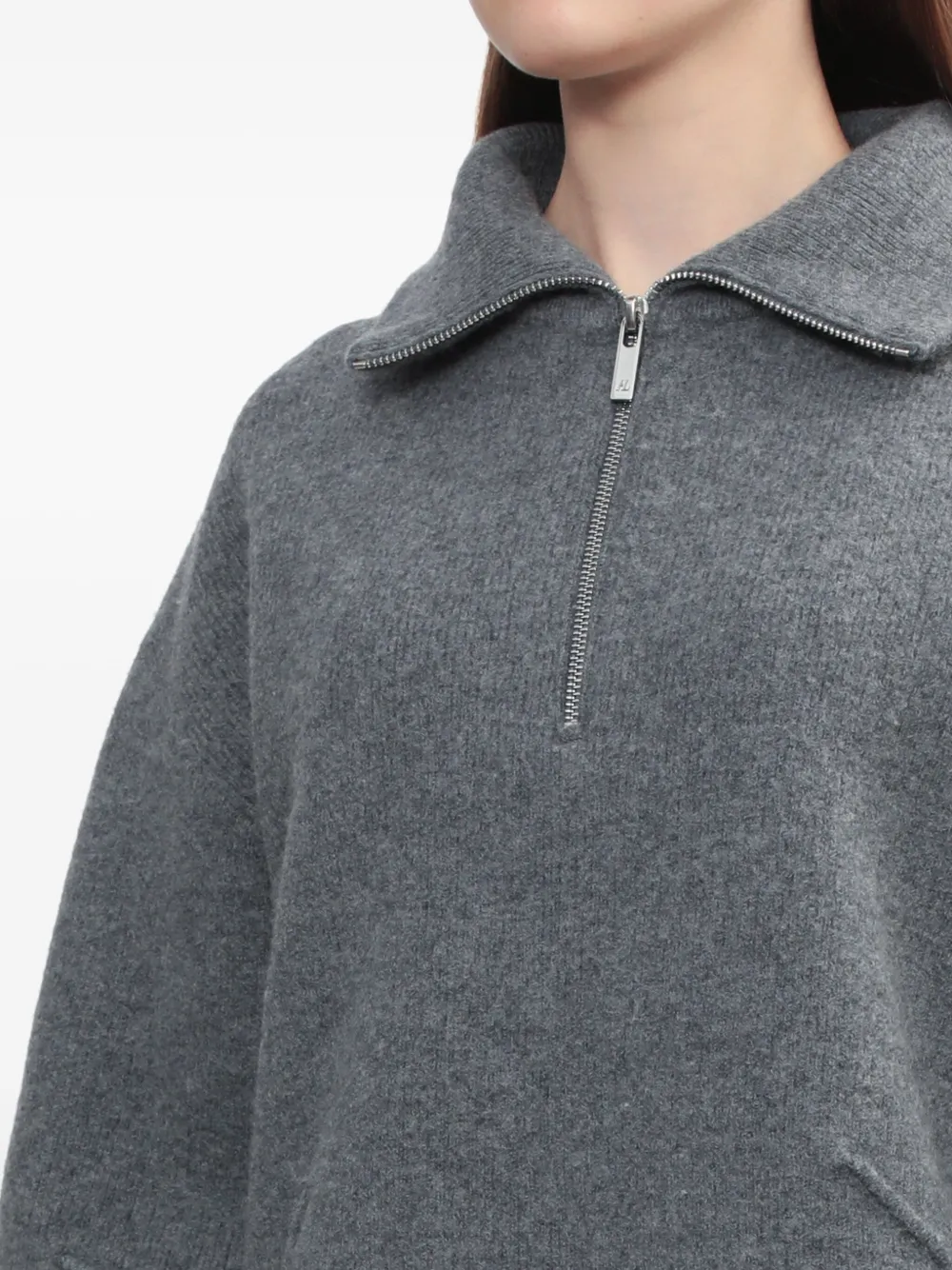 Helmut Lang Zip-collar Sweater In Gray