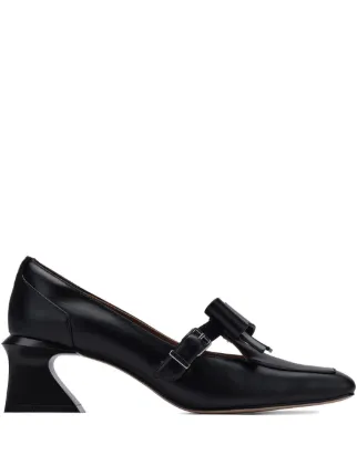 shushu/tong ヒール SHUSHU/TONG リボン バックル レザーパンプス | ブラック | FARFETCH JP