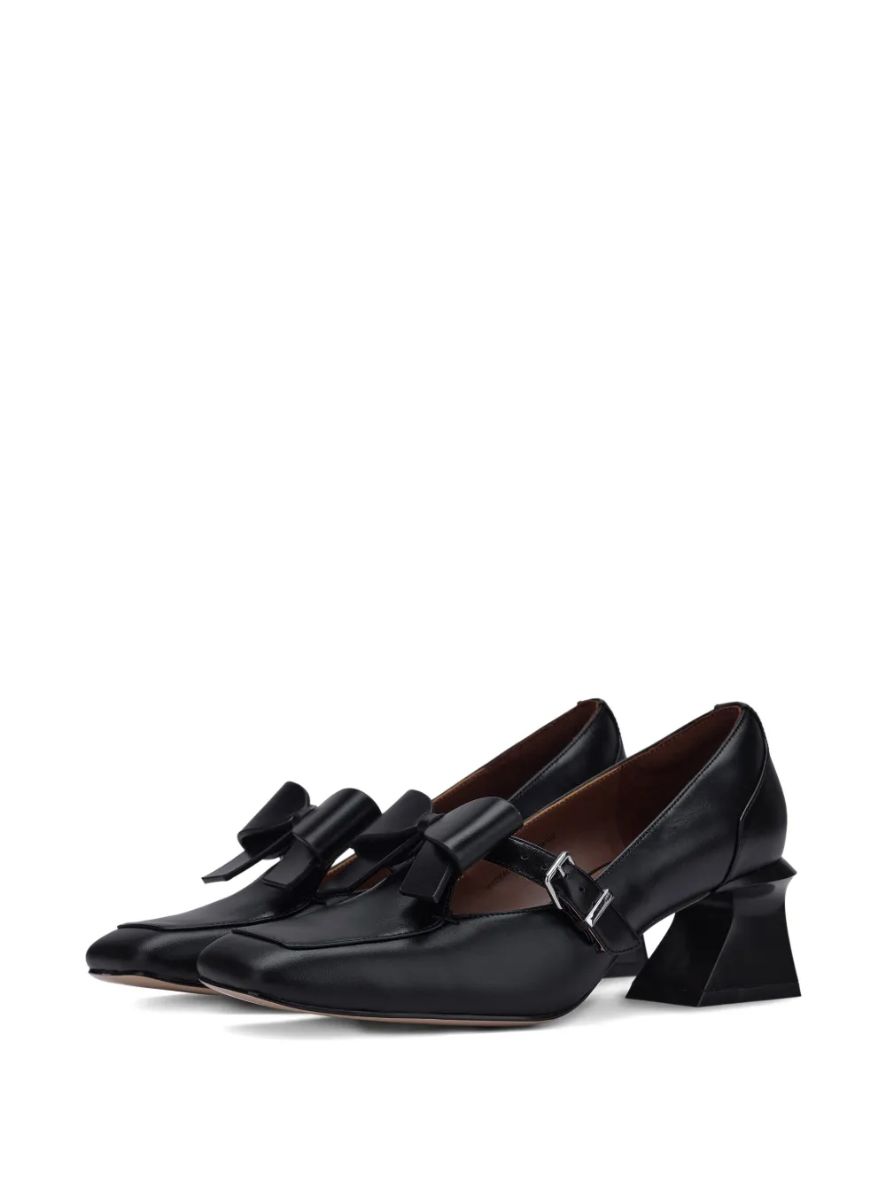 Shushu-tong Bow Buckle Leather Pumps In Black
