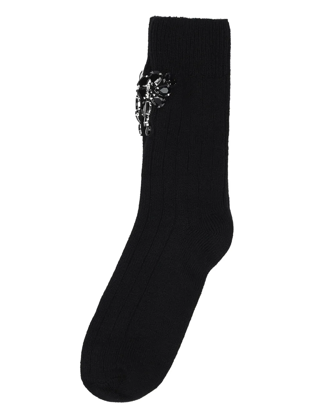 Simone Rocha Floral Embellishment Socks In Black