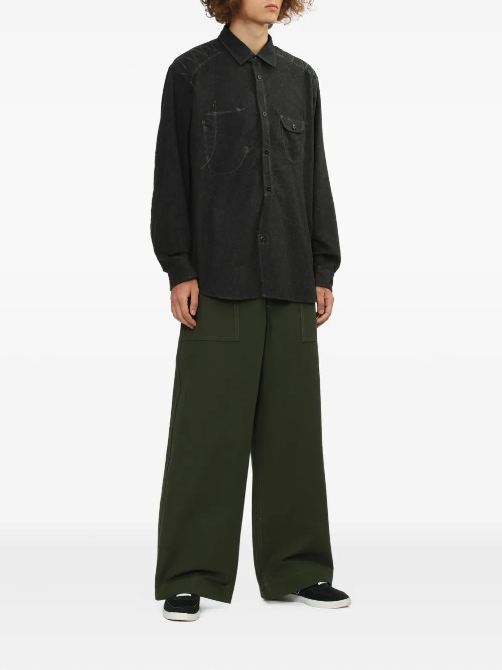 Junya Watanabe MAN Overhemd met zakdetail - Grijs